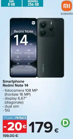 Carrefour Smartphone Redmi Note 14 offerta