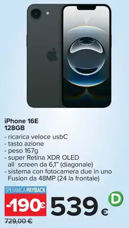 Carrefour iPhone 16E offerta