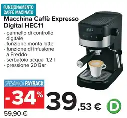 Carrefour Macchina Caffè Espresso Digital HEC11 offerta