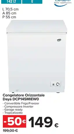 Carrefour Congelatore Orizzontale Daya DCP145MIEWO offerta