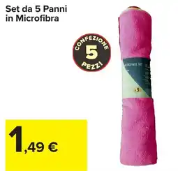 Carrefour Set da 5 Panni in Microfibra offerta