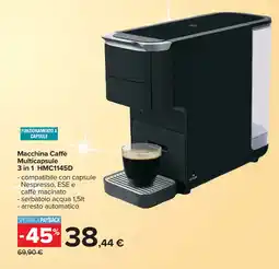 Carrefour Macchina Caffè Multicapsule 3 in 1 HMC1145D offerta