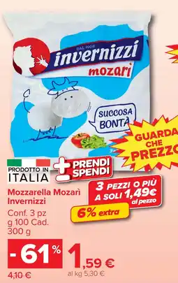 Carrefour Market Mozzarella Mozari Invernizzi offerta
