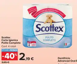 Carrefour Market Scottex Carta Igienica Pulito Completo offerta