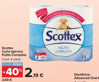 Carrefour Market Scottex Carta Igienica Pulito Completo offerta