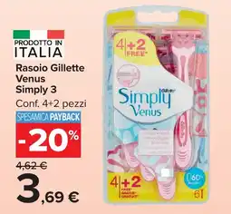 Carrefour Market Rasoio Gillette Venus Simply 3 offerta