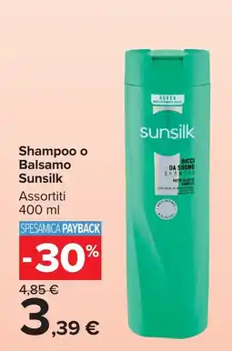 Carrefour Market Shampoo o Balsamo Sunsilk offerta