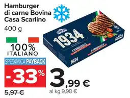 Carrefour Market Hamburger di carne Bovina Casa Scarlino offerta