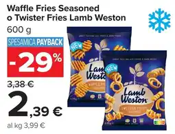 Carrefour Market Waffle Fries Seasoned o Twister Fries Lamb Weston offerta