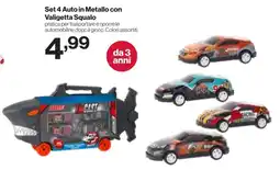 In'S Mercato Set 4 Auto in Metallo con Valigetta Squalo offerta