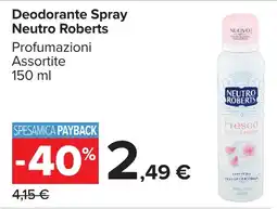 Carrefour Market Deodorante Spray Neutro Roberts offerta