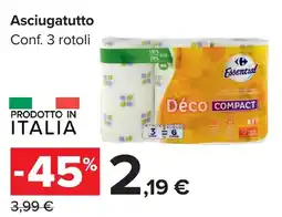 Carrefour Market Asciugatutto Essential Déco COMPACT offerta