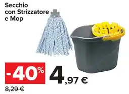 Carrefour Market Secchio con Strizzatore e Mop offerta