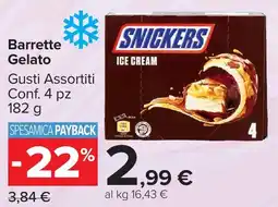 Carrefour Market Barrette Gelato SNICKERS ICE CREAM offerta