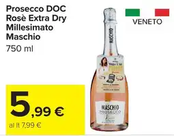 Carrefour Market Prosecco DOC Rosè Extra Dry Millesimato Maschio offerta