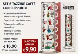 A Casa Mia SET 6 TAZZINE CAFFÈ BIALETTI offerta