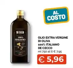 Mercatò Extra OLIO EXTRA VERGINE DI OLIVA 100% ITALIANO DE CECCO offerta