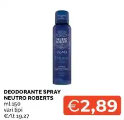 Mercatò DEODORANTE SPRAY NEUTRO ROBERTS offerta
