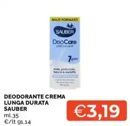 Mercatò Deodorante Crema Lunga Durata Sauber offerta