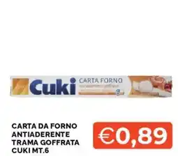 Mercatò CARTA DA FORNO ANTIADERENTE TRAMA GOFFRATA CUKI MT.6 offerta