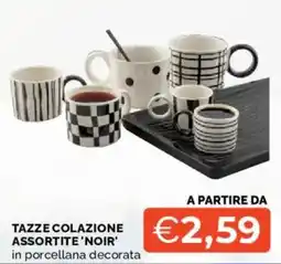 Mercatò Tazze Colazione Assortite 'NOIR' in porcellana decorata offerta