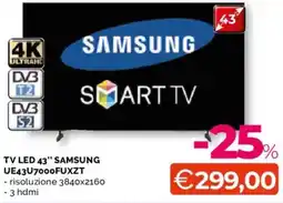 Mercatò Big Tv led 43" samsung UE43U7000FUXZT offerta