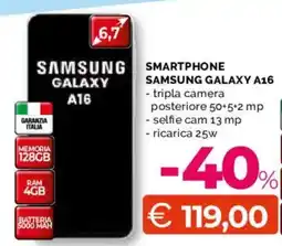 Mercatò Big Smartphone samsung galaxy A16 offerta