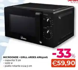 Mercatò Big MICROONDE + GRILL ARDES AR6520G offerta