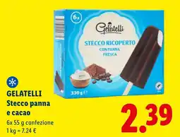 Lidl GELATELLI Stecco panna e cacao offerta