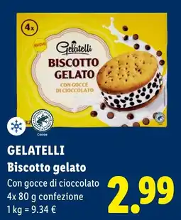 Lidl Gelatelli Biscotto gelato offerta