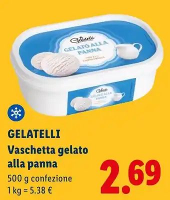 Lidl GELATELLI Vaschetta gelato alla panna offerta
