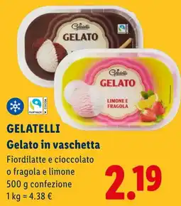 Lidl Gelatelli Gelato in vaschetta offerta