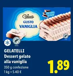 Lidl Gelatelli Dessert gelato alla vaniglia offerta
