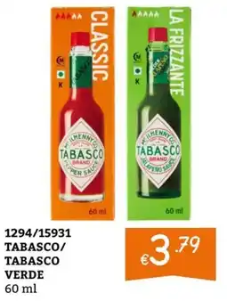Zona TABASCO/ TABASCO VERDE offerta