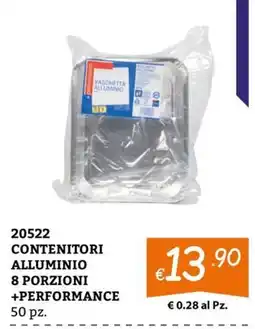 Zona CONTENITORI ALLUMINIO +PERFORMANCE offerta