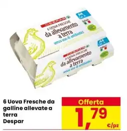 Despar 6 Uova Fresche da galline allevate a terra Despar offerta