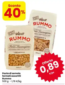 Eurospar Pasta di semola formati assortiti Rummo offerta