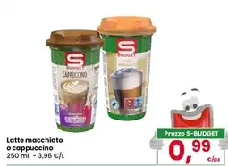 Despar S BUDGET Latte macchiato o cappuccino offerta