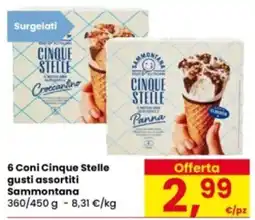 Eurospar 6 Coni Cinque Stelle Sammontana offerta
