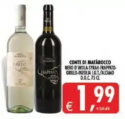 Deco Iperstore CONTE DI MATÀROCCO NERO D'AVOLA-SYRAH-FRAPPATO-GRILLO- INZOLIA I.G.T./ALCAMO offerta