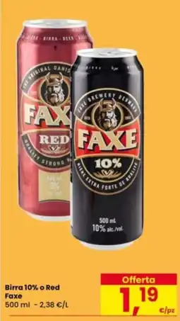 Eurospar Birra 10% o Red Faxe offerta