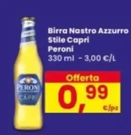 Eurospar Birra Nastro Azzurro Stile Capri Peroni offerta