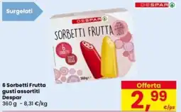 Eurospar Sorbetti Frutta Despar offerta