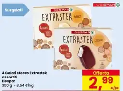 Eurospar 4 Gelati stecco Extrastek assortiti offerta