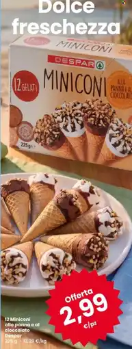 Eurospar 12 Miniconi alla panna e al cioccolato Despar offerta