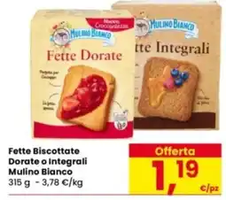 Eurospar Fette Biscottate Dorate o Integrali Mulino Bianco offerta