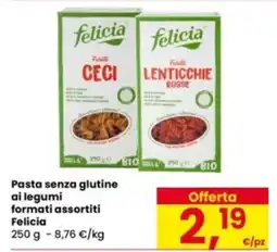Eurospar Pasta senza glutine ai legumi formati assortiti Felicia offerta