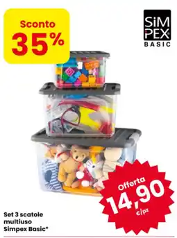 Eurospar Set 3 scatole multiuso Simpex Basic* offerta