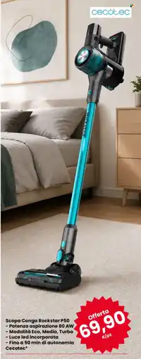 Eurospar Scopa Conga Rockstar P50 Cecotec offerta