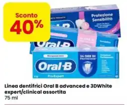 Eurospar Linea dentifrici Oral B advanced e 3DWhite expert/clinical offerta